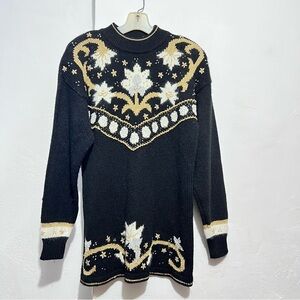 Black and Gold Women's Sweater Cardigan : Box A: